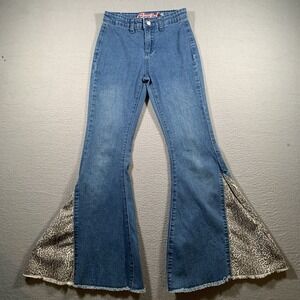 Cowgirl Hardware Girl's Flare Animal Print Jeans Size 8